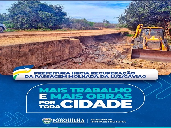 Recuperação da passagem molhada que dá acesso as Localidades de Luz e Gavião